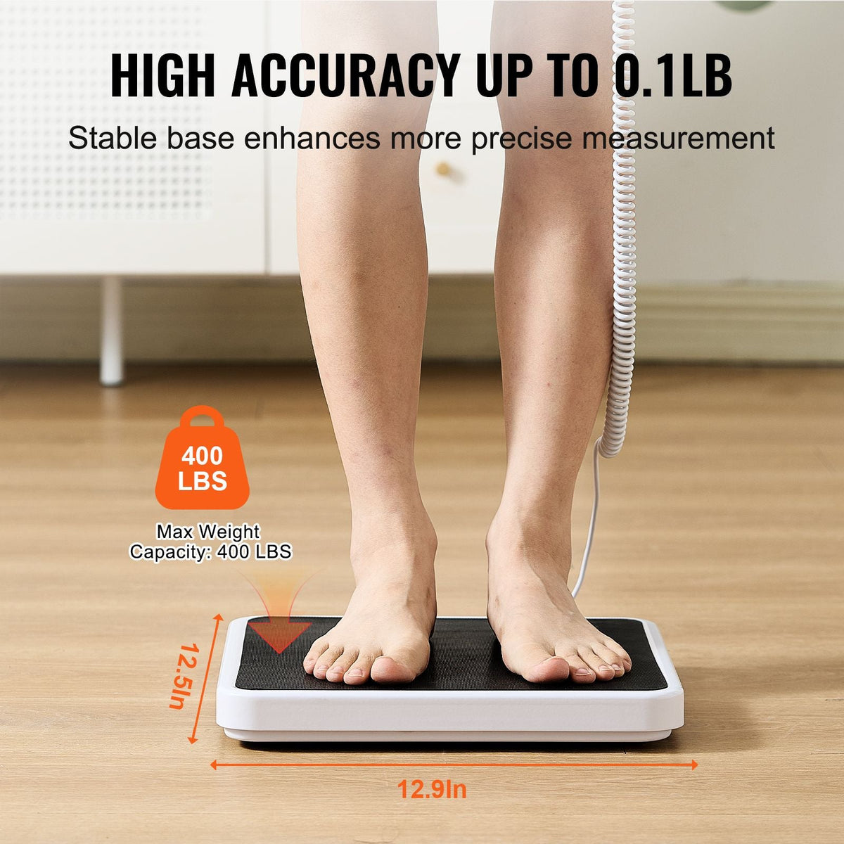 Portable Medical Scale, Professional Digital Physician Scale for Weighing - with Anti-Slip Mat, 2 Units (kg/lb), Hold & Tare Function, 400LBS Capacity Physician Wight Scale for Gym Home Hospital