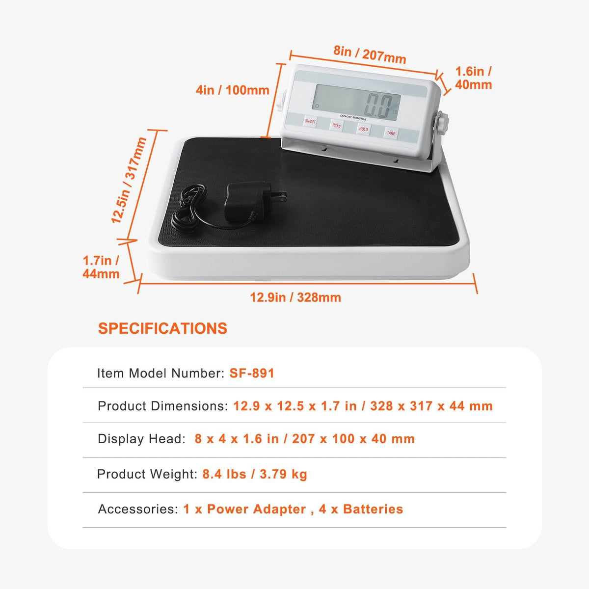 Portable Medical Scale, Professional Digital Physician Scale for Weighing - with Anti-Slip Mat, 2 Units (kg/lb), Hold & Tare Function, 550LBS Capacity Physician Wight Scale for Gym Home Hospital