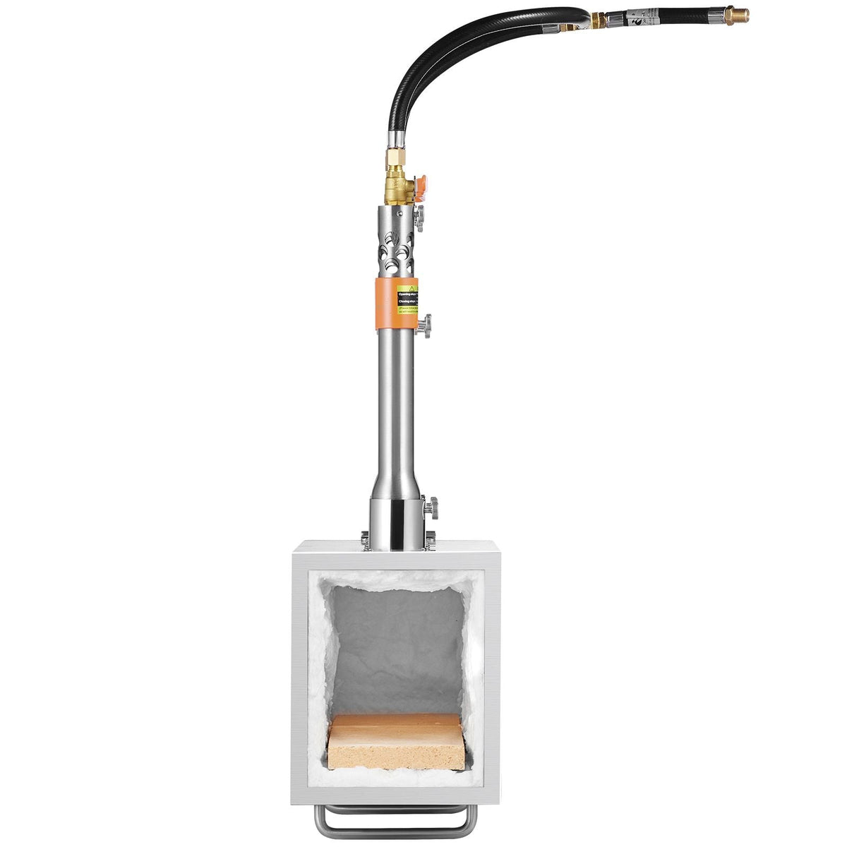 Portable Propane Forge, 3 Burner Farrier Forge, 2600 Fahrenheit Tool and Knife Making Blacksmithing Gas Forge, Large Capacity Square Stainless Steel Gas Forging Tools and Equipment