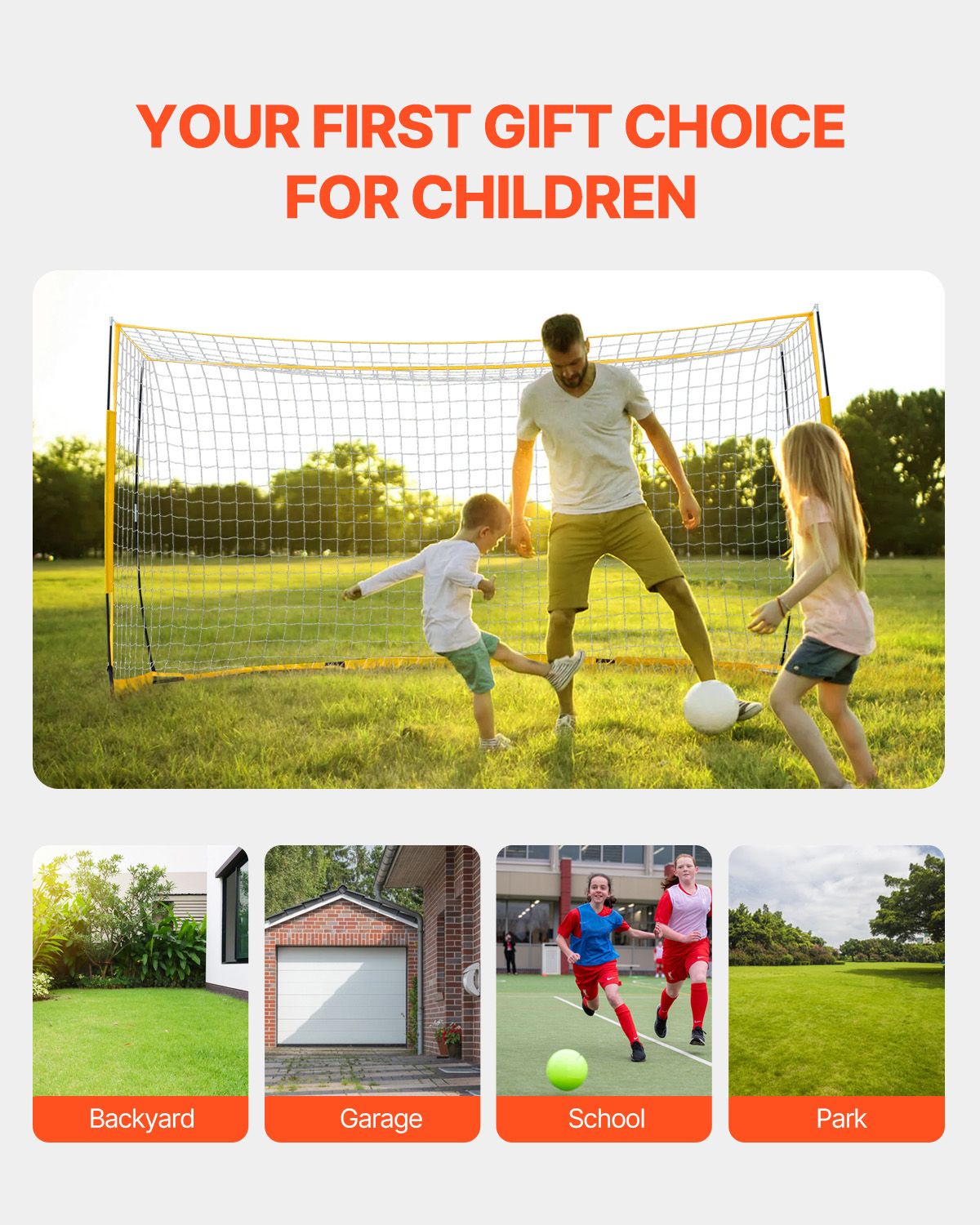 Portable Soccer Goal, 12x6 ft Adults Kids Backyard Soccer Net, Large Practice Soccer Net, Steel Fiberglass Structure Training Goal Set, All-Weather Outdoor Soccer Goals with Carry Bag, Yellow