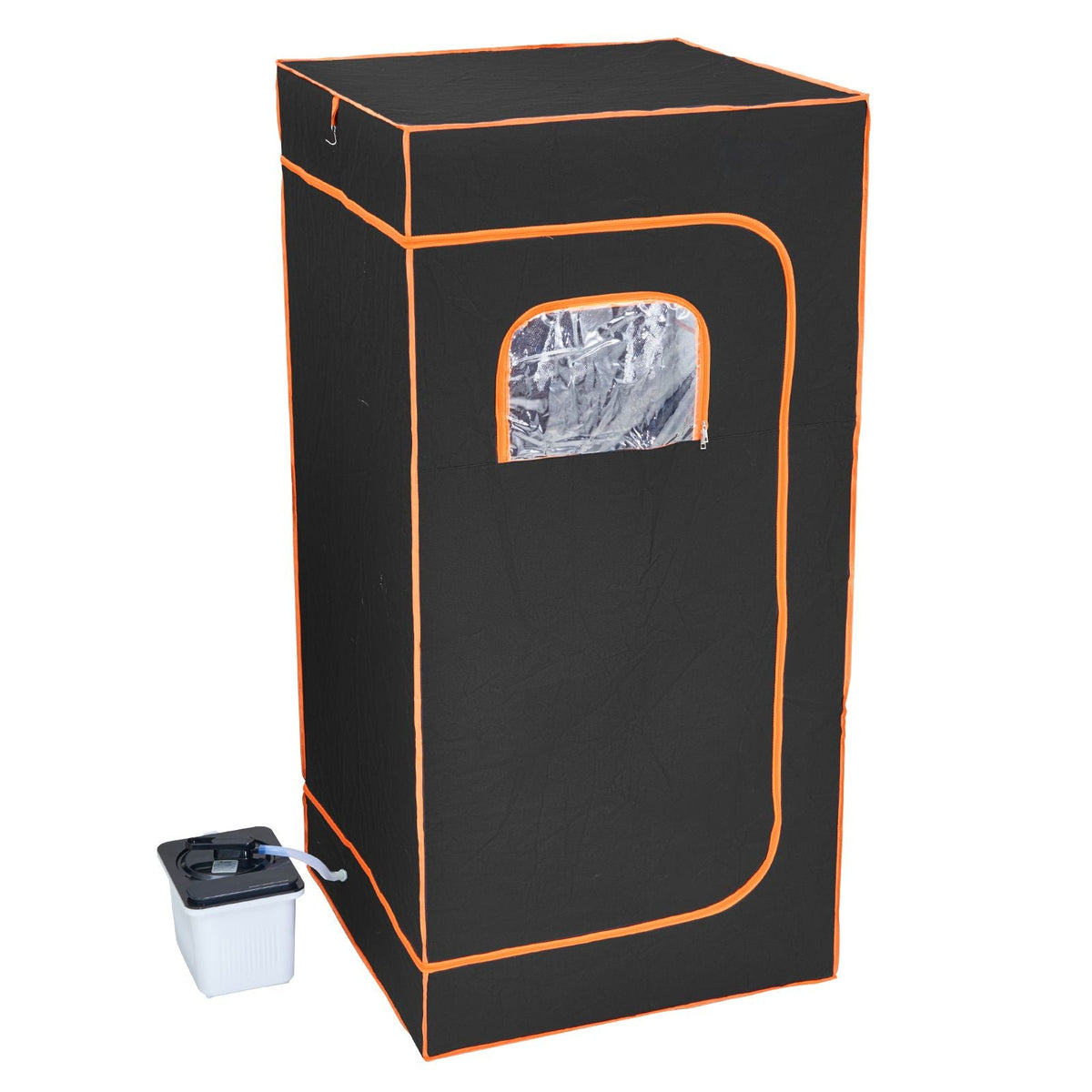 Portable Steam Sauna Tent Full Size, 1600W With Visible Window, Personal Sauna Blanket Kit for Home Spa, Detoxify & Soothing Heated Body Therapy,Time&Temperature Remote Control with Chair,Black