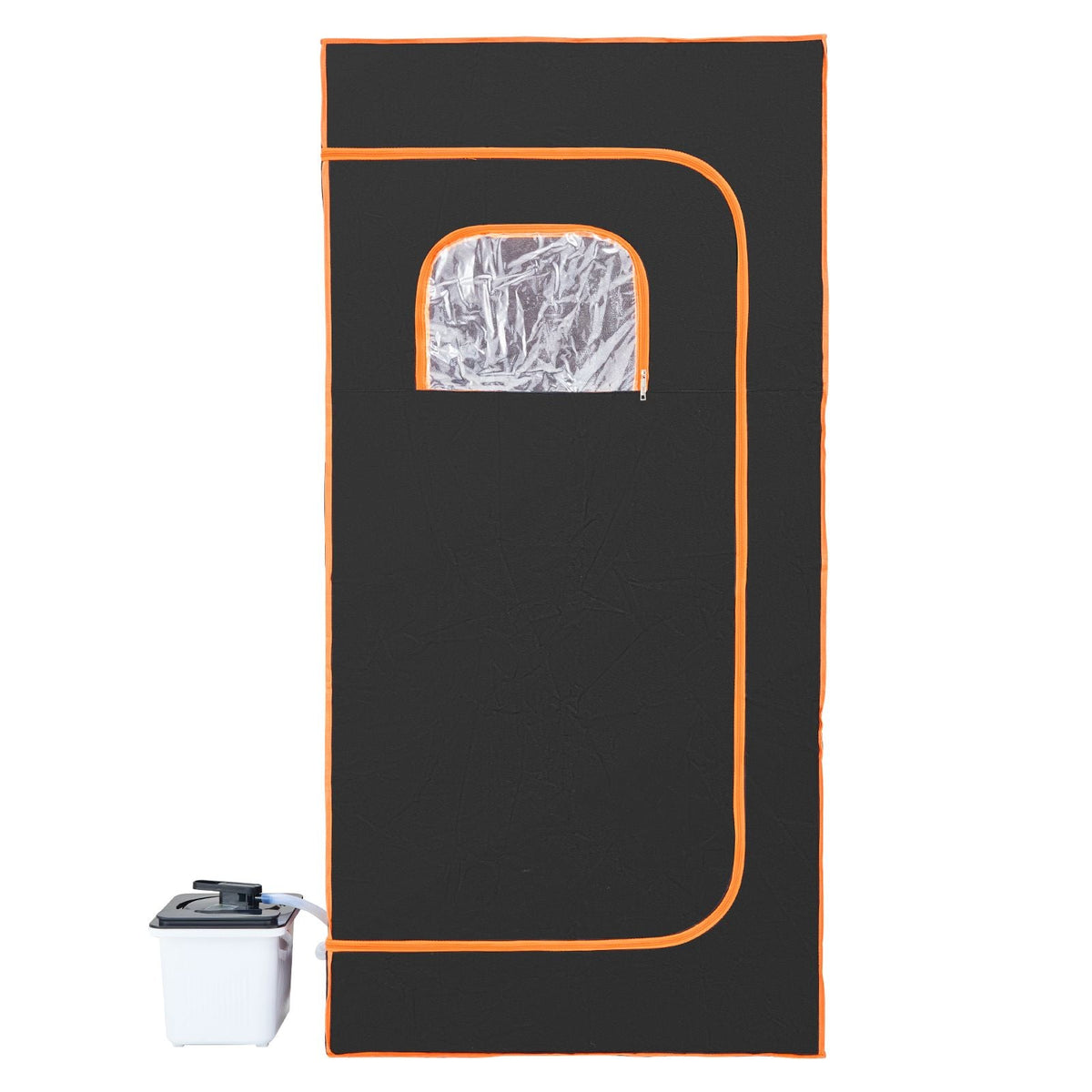 Portable Steam Sauna Tent Full Size, 1600W With Visible Window, Personal Sauna Blanket Kit for Home Spa, Detoxify & Soothing Heated Body Therapy,Time&Temperature Remote Control with Chair,Black