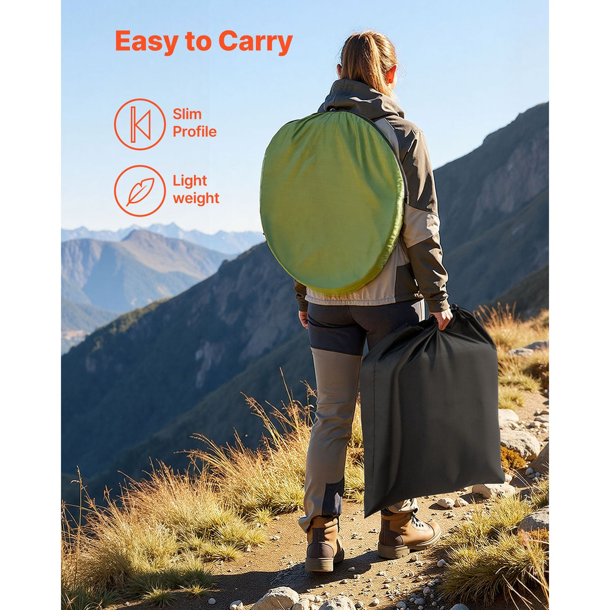 Portable Toilet, 330 lbs Load Capacity, Folding Camping Toilet for Adults, Outdoor Travel Potty with Carry Bag, Trash Bags, Suitable for Home Use, RV Travel, Camping, Hiking, Boating, Car, Trips