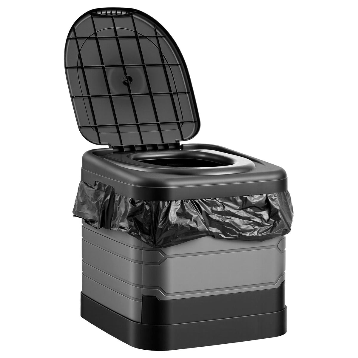 Portable Toilet, 330 lbs Load Capacity, Folding Camping Toilet for Adults, Outdoor Travel Potty with Carry Bag, Trash Bags, Suitable for Home Use, RV Travel, Camping, Hiking, Boating, Car, Trips