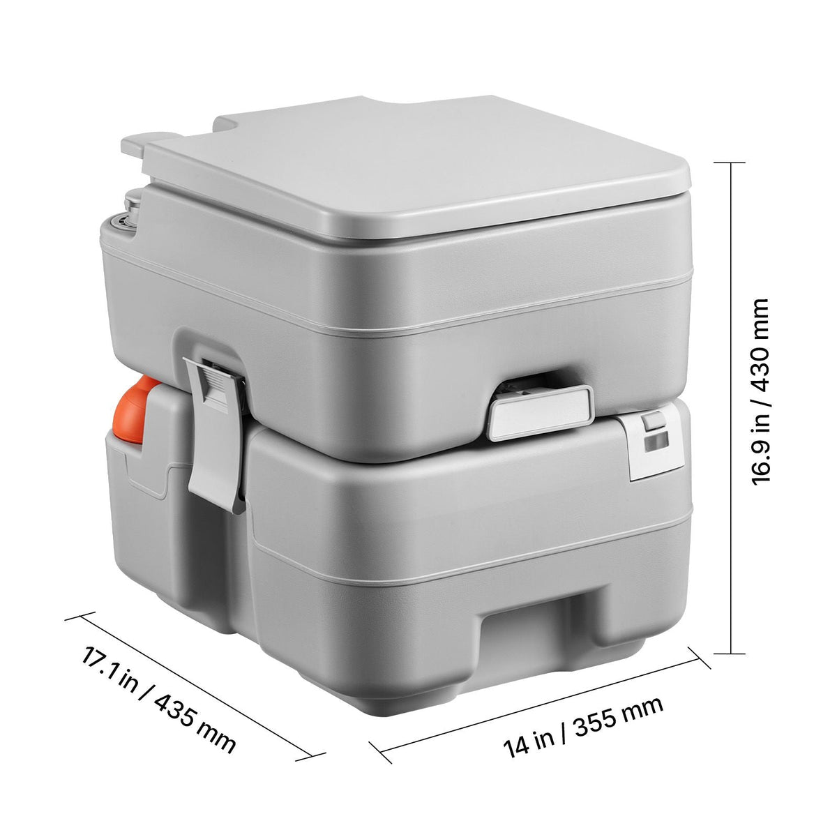 Portable Toilet, 5.3 Gallon Detachable Waste Tank, 120 Flushes, Camping Toilet for Adults, Outdoor Travel Potty with Level Indicator, Carry Bag, Suitable for RV Travel, Camping, Hiking, Boating