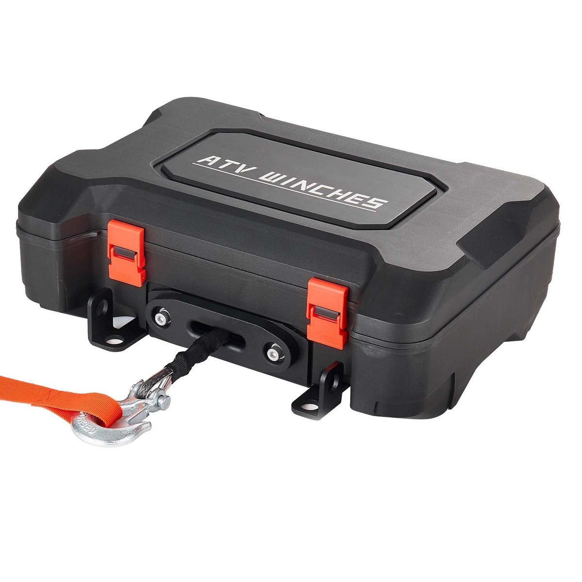 Portable Winch, 3500 lbs 12V DC Electric Winch with Synthetic Rope, Wireless & Wired Remotes, Box-Style Recovery Kit with Fairlead, Clevis Hook, Strap for ATV UTV Off-Road Outdoor Pulling Tasks