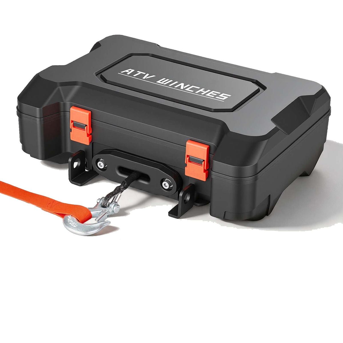 Portable Winch, 4500 lbs 12V DC Electric Winch with Synthetic Rope, Wireless & Wired Remotes, Box-Style Recovery Kit with Fairlead, Clevis Hook, Strap for ATV UTV Off-Road Outdoor Pulling Tasks