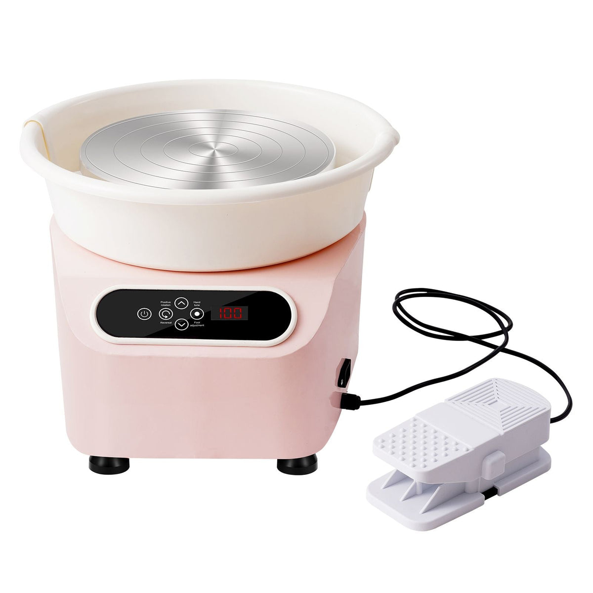Pottery Wheel, 11 inch Pottery Forming Machine, 350W Electric Wheel for Pottery with Foot Pedal and LCD Touch Screen, Direct Drive Ceramic Wheel with Shaping Tools for DIY Art Craft, Pink