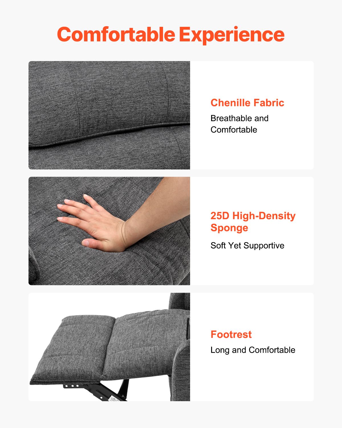 Power Lift Recliner Chair, Lift Chair with Heat and Massage for Elderly, Dual Motor Recliner Chair with 2 Anti-Fall Ropes, Infinite Position Adjustment Electric Recliner (Medium, Dark Gray)