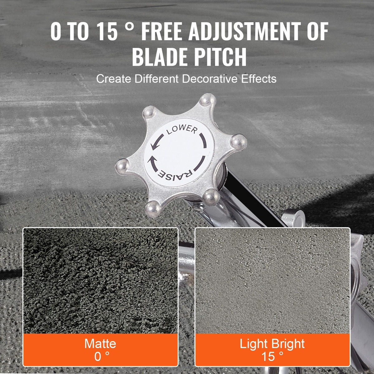 Power Trowel, 38' Walk-Behind Cement Trowel with Float Pan, 6HP Gas-Powered Smooth Concrete Surface Finisher, Heavy Duty Commercial Screed Concrete Cement with Finishing Blade, Orange