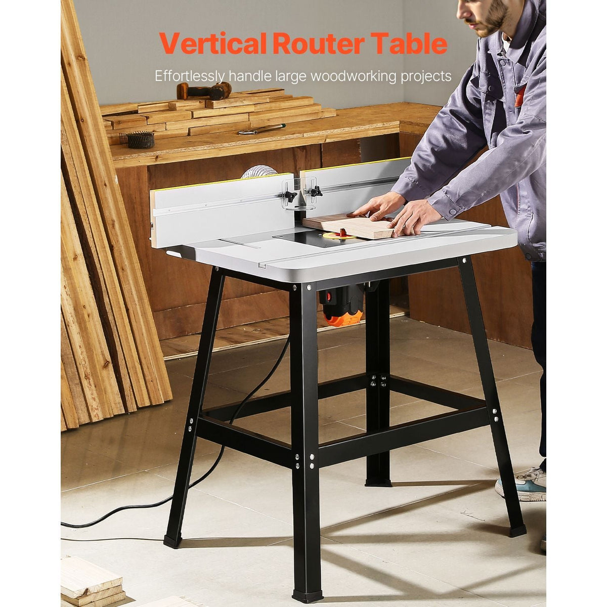 Precision Router Table System, 31.5 in x 23.9 in, Routing Table Accessory Kit with Adjustable Fence, MDF Top, Sturdy Metal Base, Dust Collection Port, Compatible with Routes & Various Drill Bits