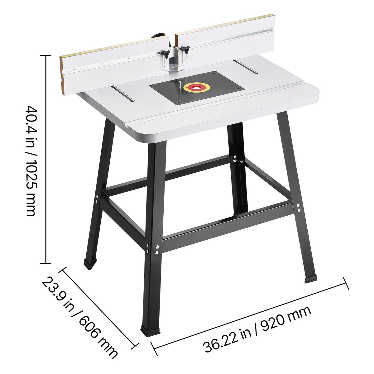 Precision Router Table System, 31.5 in x 23.9 in, Routing Table Accessory Kit with Adjustable Fence, MDF Top, Sturdy Metal Base, Dust Collection Port, Compatible with Routes & Various Drill Bits