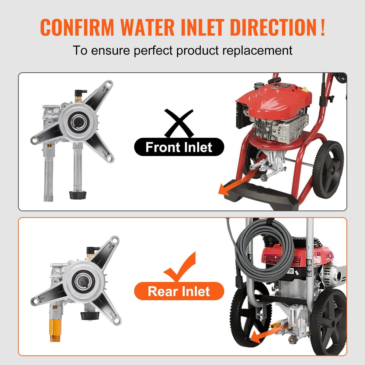 Pressure Washer Pump, 7/8" Shaft Vertical, 3300 PSI, 3.0GPM, Replacement Power Washer Pumps Kit with 5 Nozzles, Hardware and Siphon Tube, Compatible with RYOBI, Honda, Briggs and Stratton