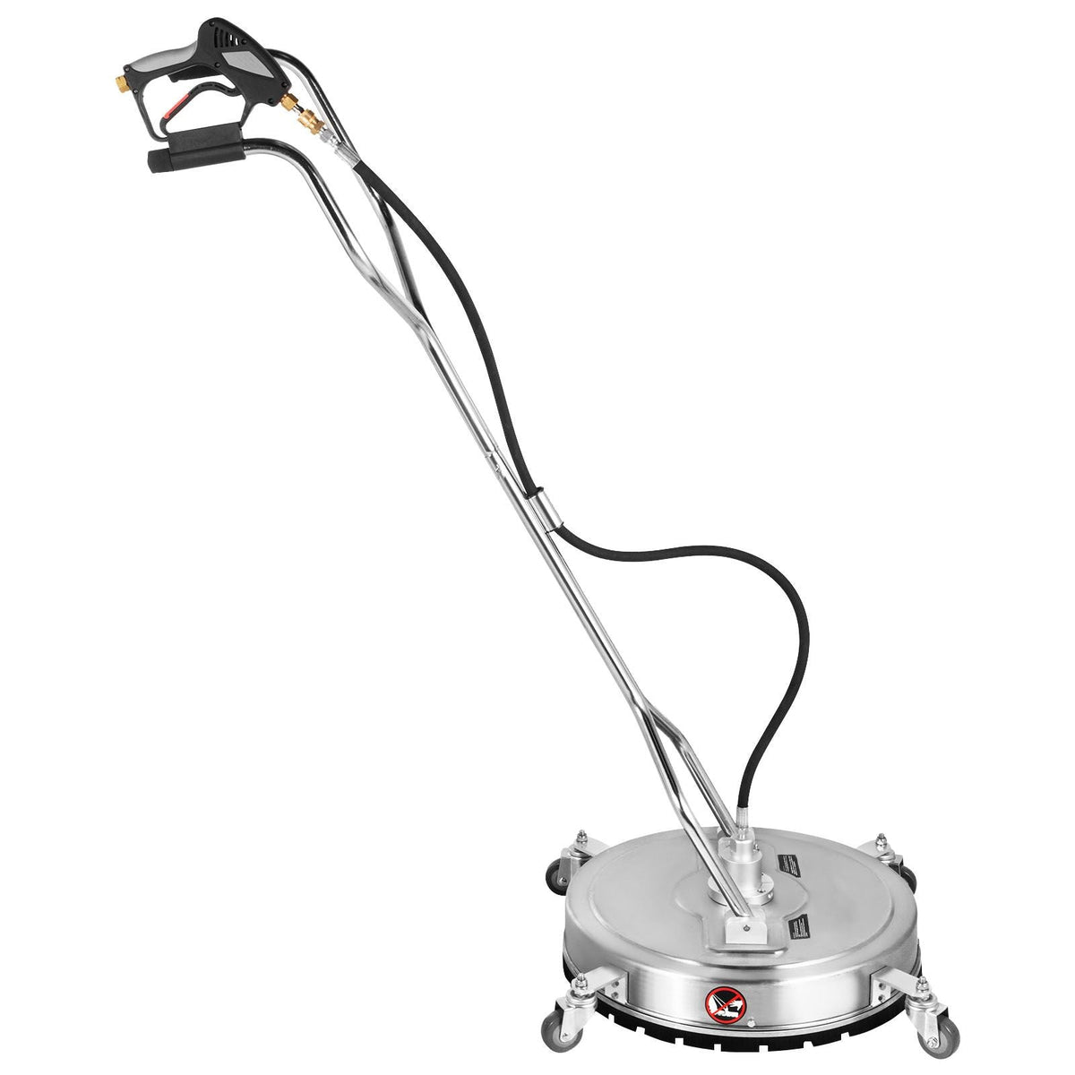 Pressure Washer Surface Cleaner, 20\'\', Max. 4000 PSI Pressure by 2 Nozzles for Cleaning Driveways, Sidewalks, Stainless Steel Frame with Rotating Dual Handle, Wheels, Fit for 3/8\'\' Quick Con