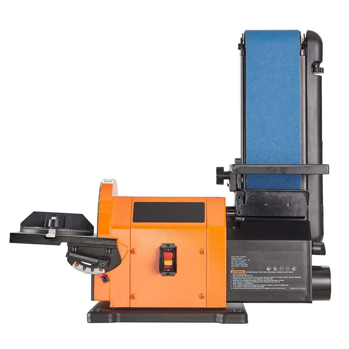 Professional Belt Sander, 6" Disc Sander and 4 x 36 in. Belt Sander with 5A Induction Motor Cast Aluminum Worktable for Woodworking, Metalworking
