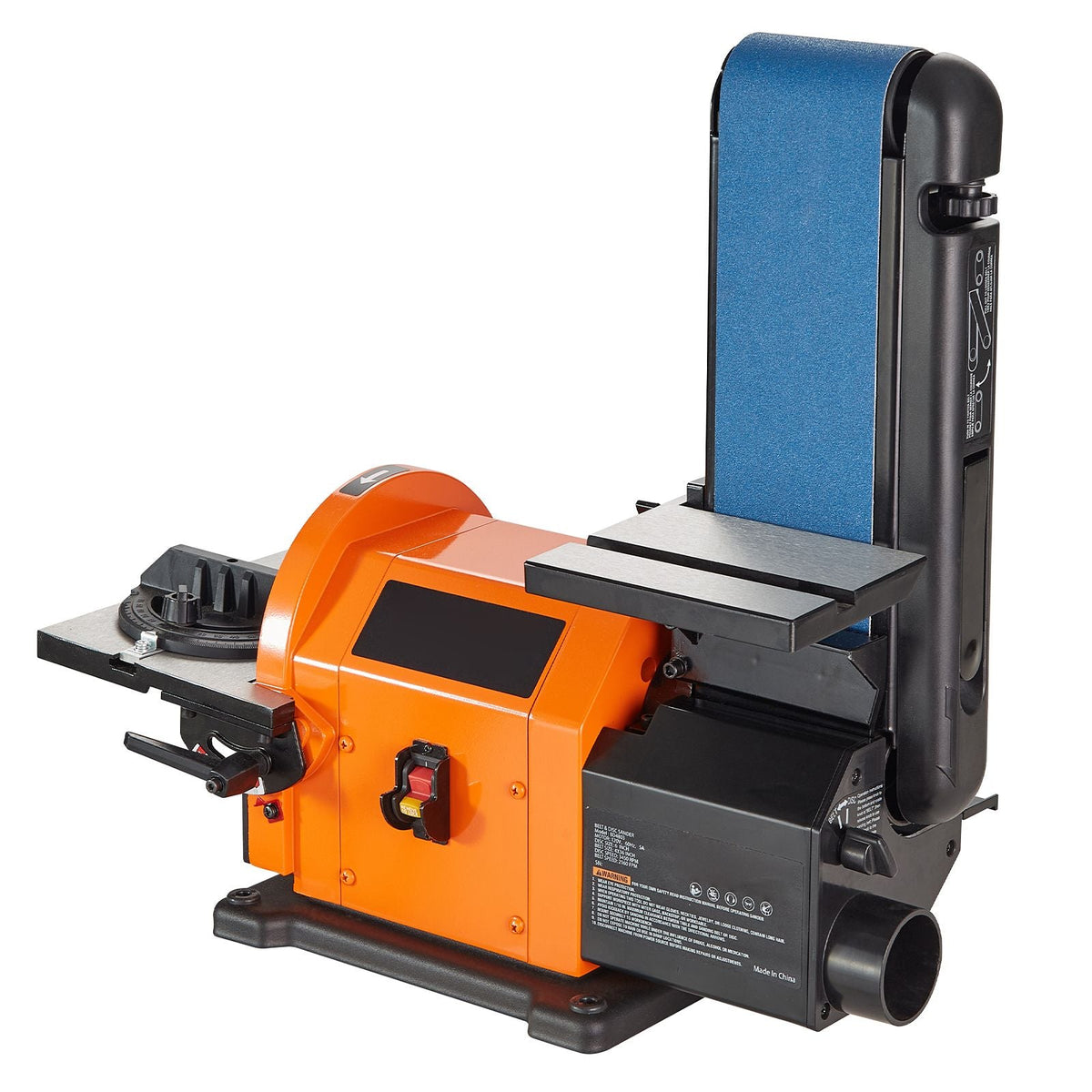Professional Belt Sander, 6" Disc Sander and 4 x 36 in. Belt Sander with 5A Induction Motor Cast Aluminum Worktable for Woodworking, Metalworking