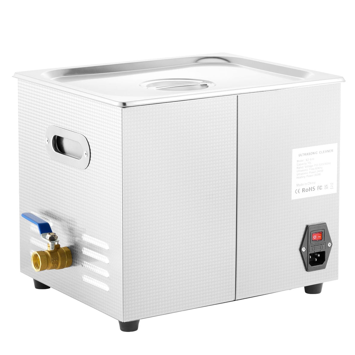 Professional Ultrasonic Cleaner, 10L Ultrasonic Jewelry Cleaner with Digital Timer & Heater, Stainless Steel Industrial Sonic Cleaner 40kHz for Glasses, Watches, Rings, Small Parts