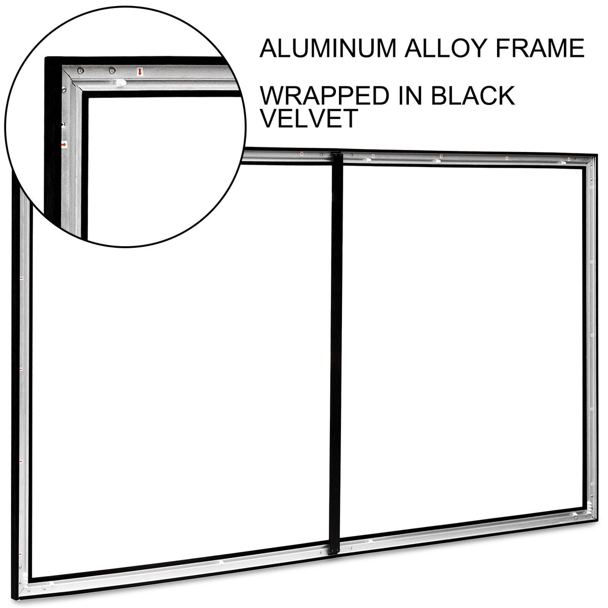 Projector Screen Fixed Frame 100inch Diagonal 16:9 4K HD Movie Projector Screen with Aluminum Frame Projector Screen Wall Mounted for Home Theater Office Use
