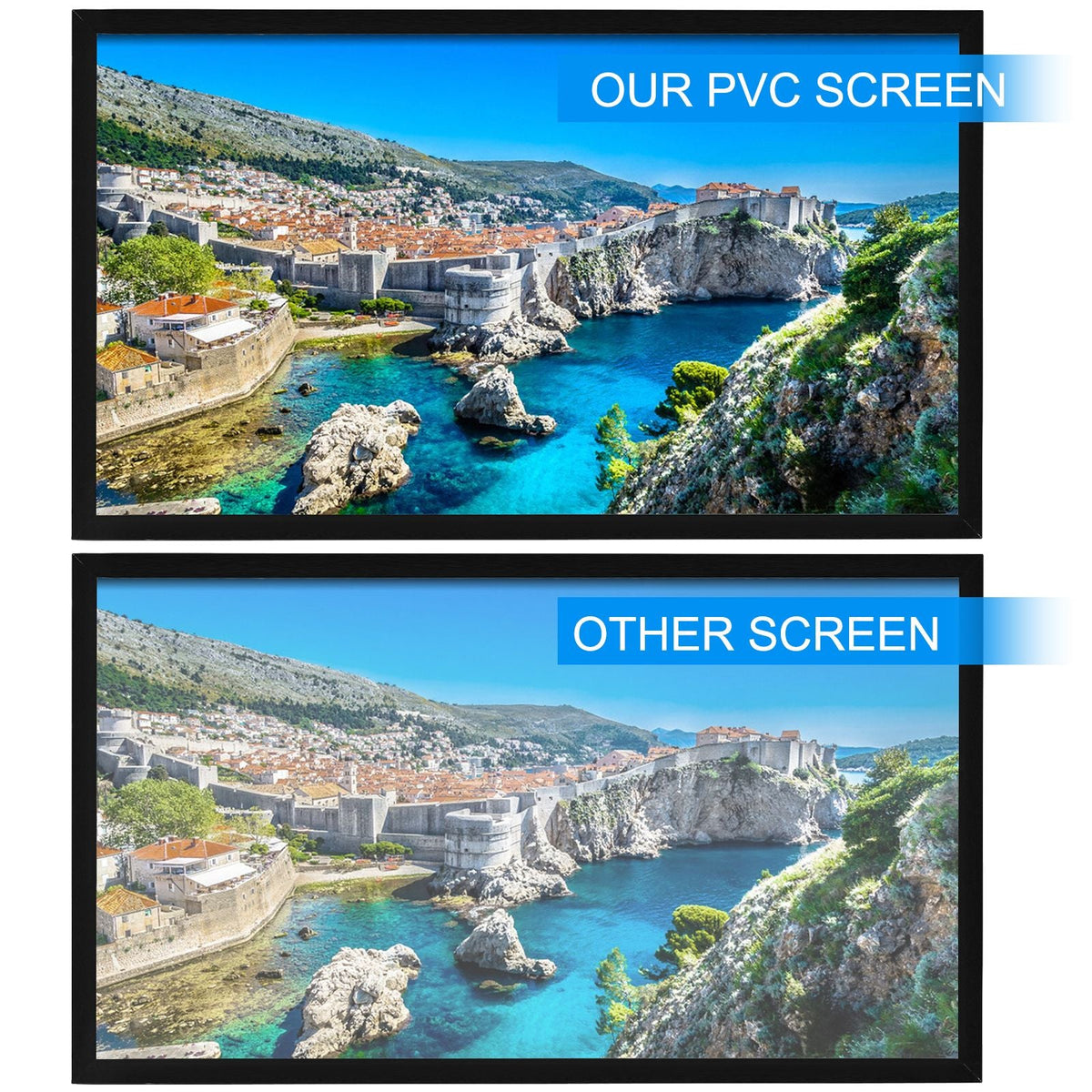 Projector Screen Fixed Frame 100inch Diagonal 16:9 4K HD Movie Projector Screen with Aluminum Frame Projector Screen Wall Mounted for Home Theater Office Use