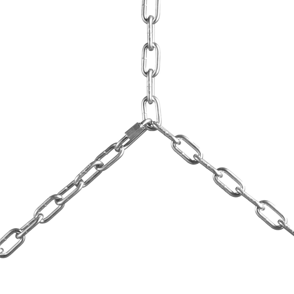 Proof Coil Chain, 1/8" x 100', 330 lbs Safe Working Load, Zinc Plated Proof Tested Coil Chain with Two Quick Links, Galvanized Carbon Steel Link Chain for Towing, Hanging, Camping, Pet Towing