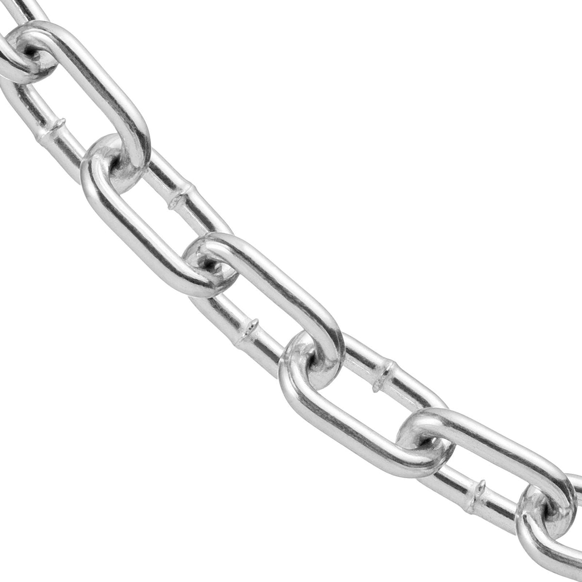 Proof Coil Chain, 1/8" x 100', 330 lbs Safe Working Load, Zinc Plated Proof Tested Coil Chain with Two Quick Links, Galvanized Carbon Steel Link Chain for Towing, Hanging, Camping, Pet Towing