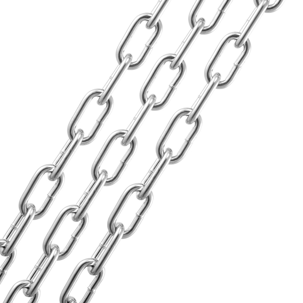 Proof Coil Chain, 3/16" x 10', 1100 lbs Safe Working Load, Zinc Plated Proof Tested Coil Chain with Two Quick Links, Galvanized Carbon Steel Link Chain for Towing, Hanging, Camping, Pet Towing