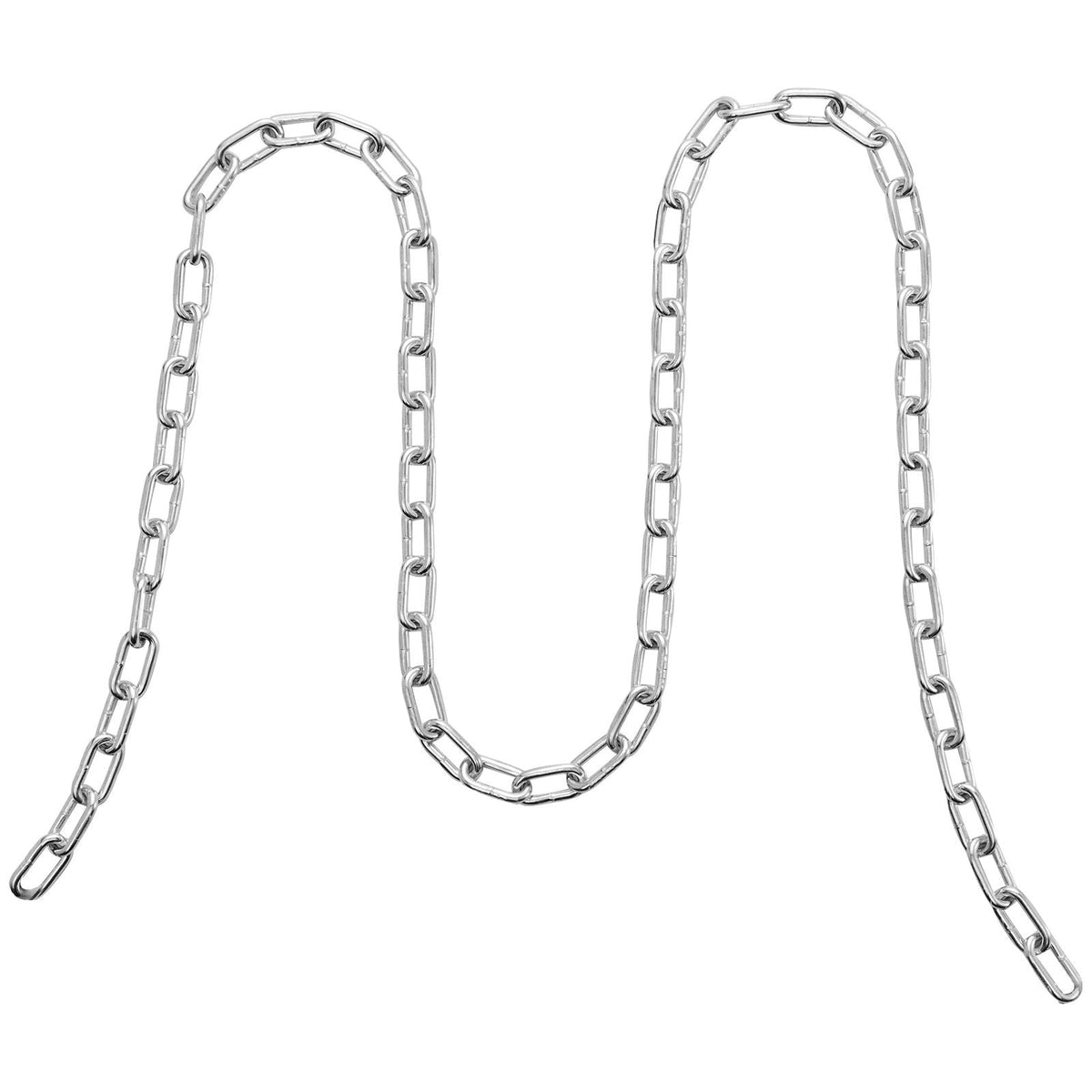 Proof Coil Chain, 3/16" x 10', 1100 lbs Safe Working Load, Zinc Plated Proof Tested Coil Chain with Two Quick Links, Galvanized Carbon Steel Link Chain for Towing, Hanging, Camping, Pet Towing