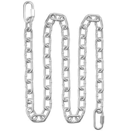 Proof Coil Chain, 5/16" x 6', 1980 lbs Safe Working Load, Zinc Plated Proof Tested Coil Chain with Two Quick Links, Galvanized Carbon Steel Link Chain for Towing, Hanging, Camping, Pet Towing