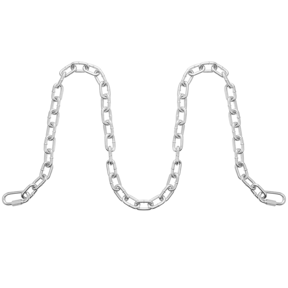Proof Coil Chain, 5/16" x 6', 1980 lbs Safe Working Load, Zinc Plated Proof Tested Coil Chain with Two Quick Links, Galvanized Carbon Steel Link Chain for Towing, Hanging, Camping, Pet Towing
