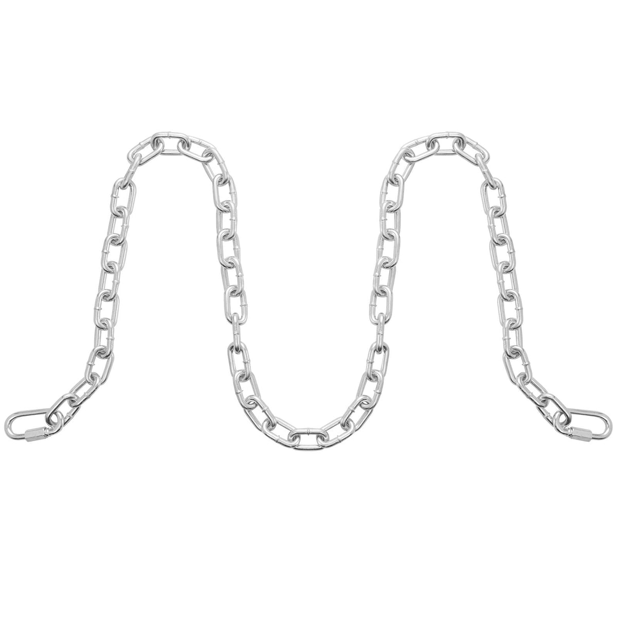 Proof Coil Chain, 5/16" x 92', 1667 lbs Safe Working Load, Zinc Plated Proof Tested Coil Chain with Two Quick Links, Galvanized Carbon Steel Link Chain for Towing, Hanging, Camping, Pet Towing