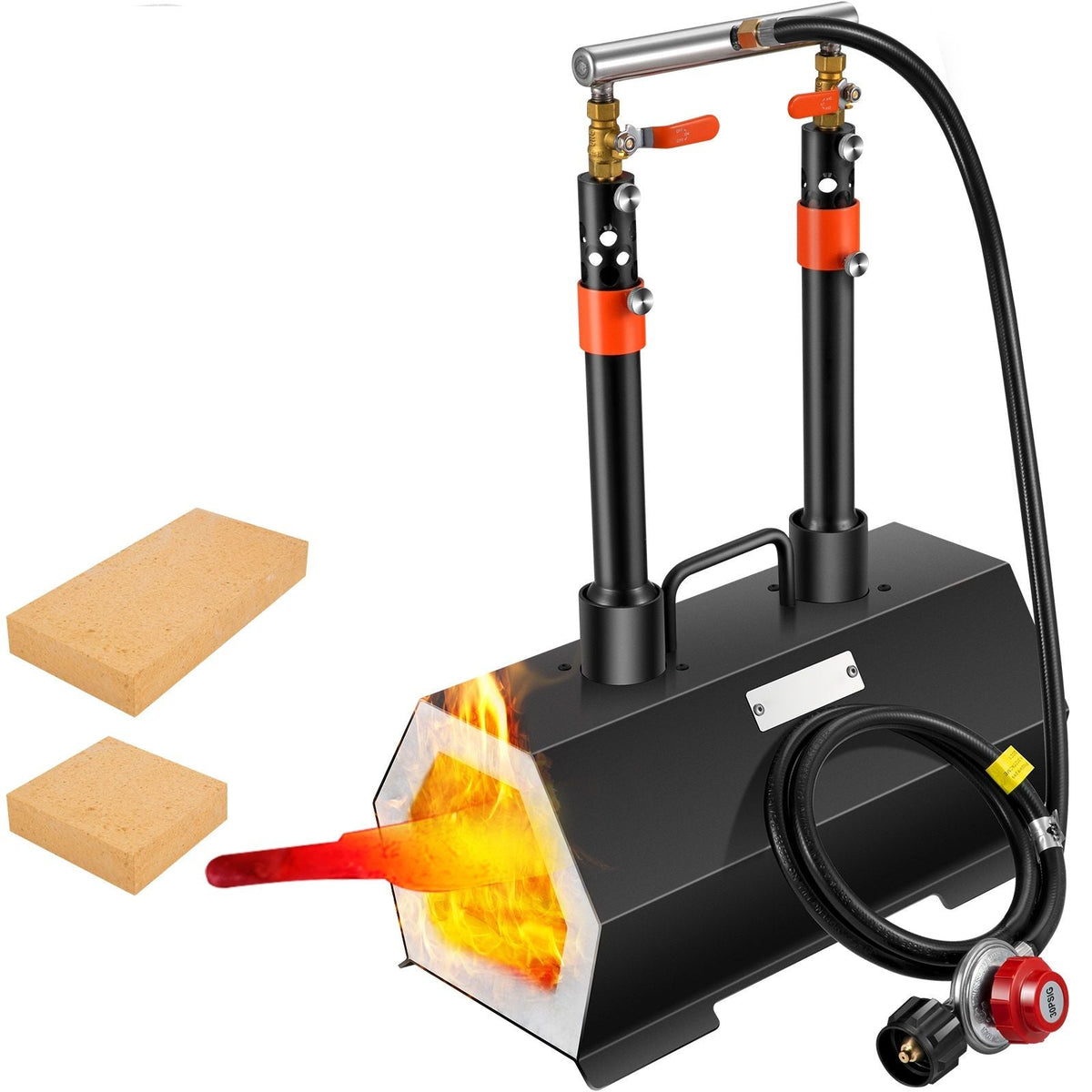 Propane Forge Portable, Double Burner Tool and Knife Making, Large Capacity Blacksmith Farrier Forges, Mini Furnace Blacksmithing, Gas Forging Tools and Equipment, Complete Kit
