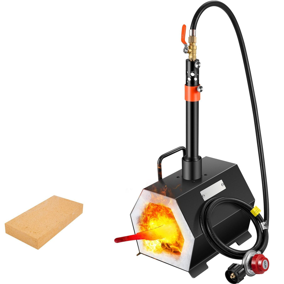 Propane Forge Portable, Single Burner Tool and Knife Making, Large Capacity Blacksmith Farrier Forges, Mini Furnace Blacksmithing, Gas Forging Tools and Equipment, Complete Kit