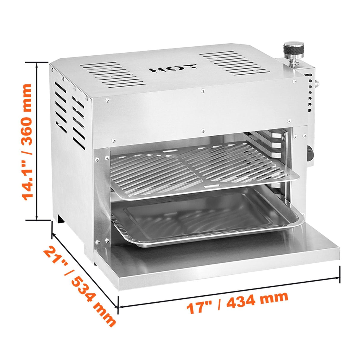 Propane Steak Grill, Portable Infrared Broiler, 1500 Fahrenheit Stainless Steel Barbecue Infrared Grill with 6-Tier Adjustable Rack, Steak Cooker Machine for BBQ, Toast, Grill, Outdoor Picnic