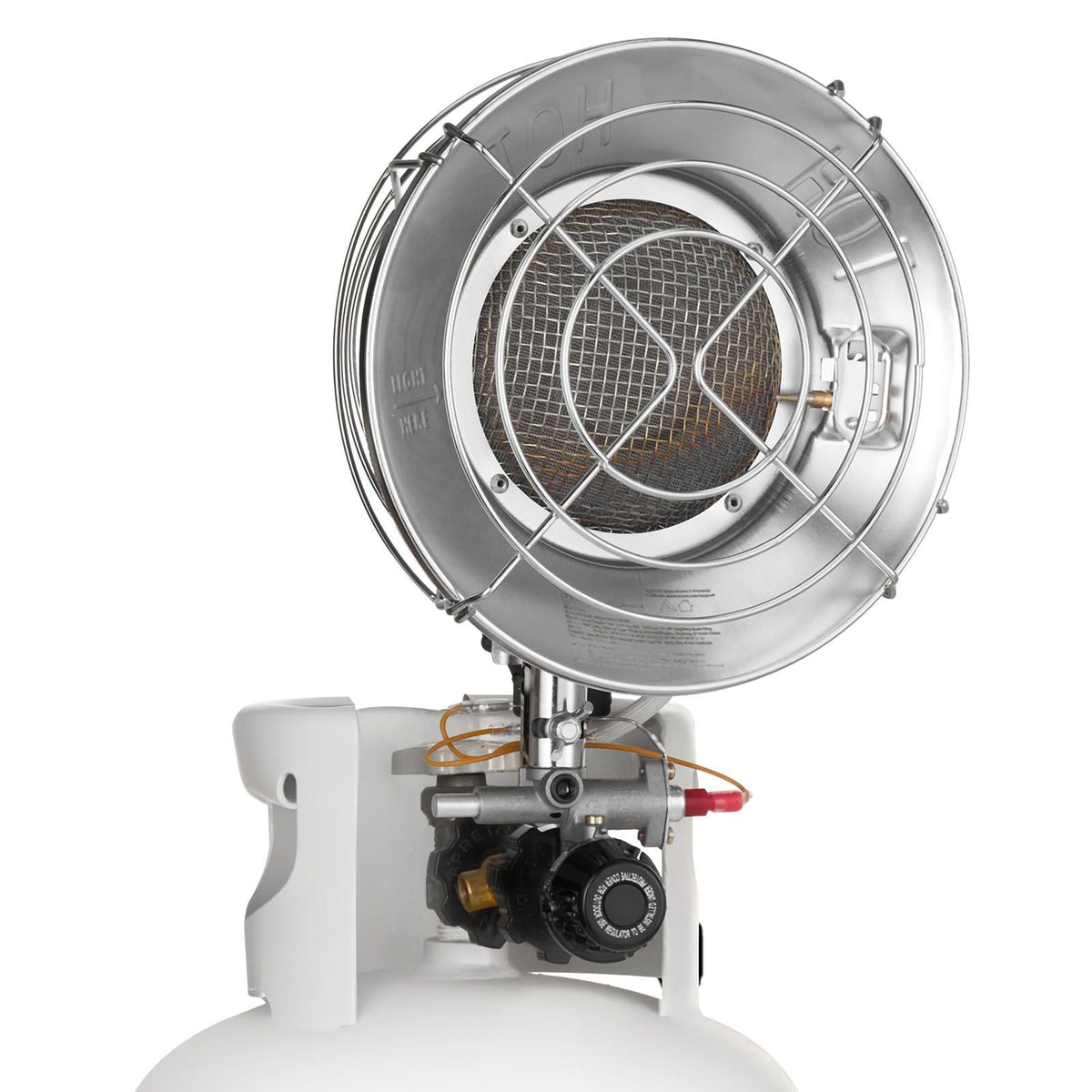 Propane Tank Top Heater, 15000 BTU Rapid Heating 180-Degree Infrared Radiant Tank Top Gas Heater, Stepless Temperature Adjustment for Ice Fishing/ Hunting/Outdoor Work, Single Burner Round