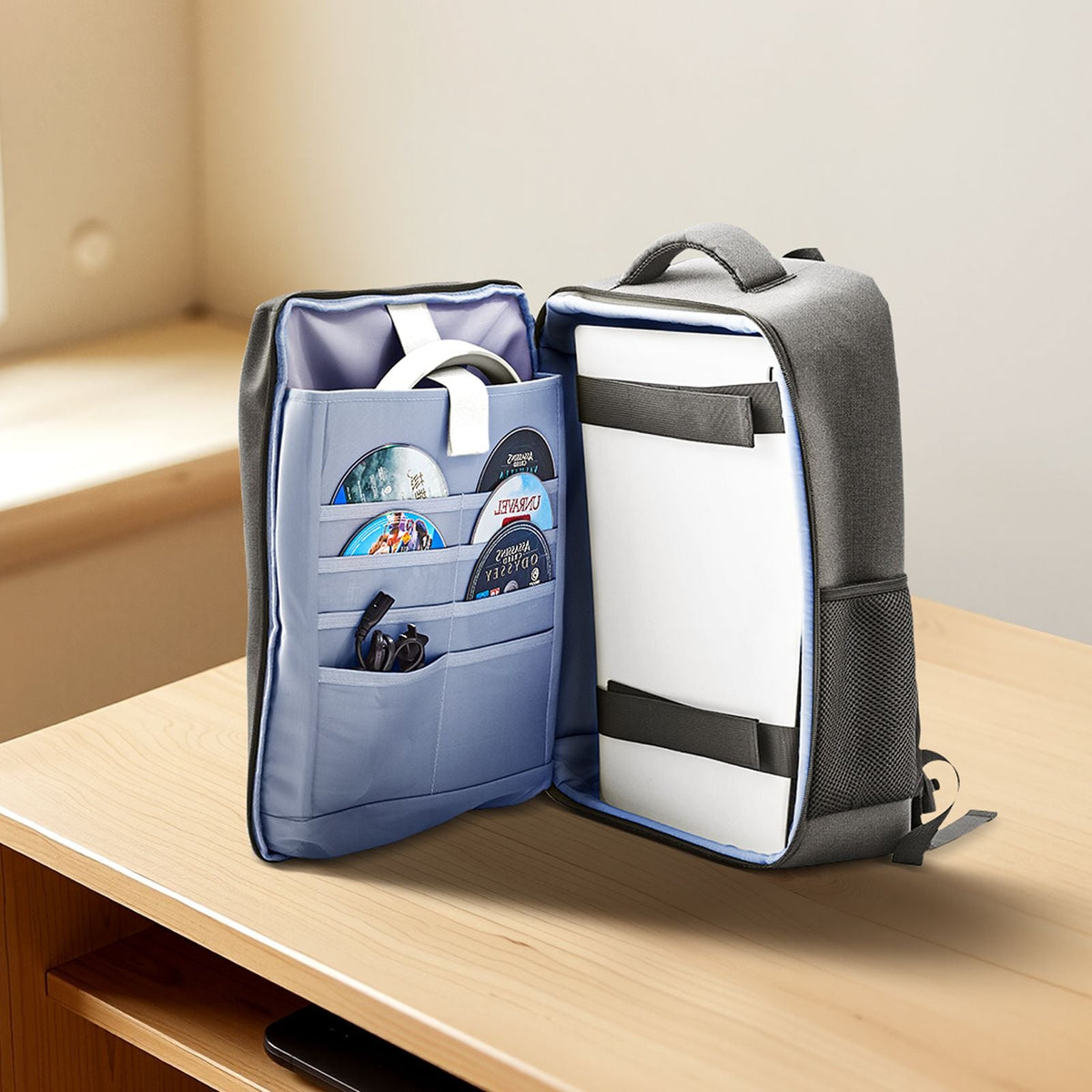 PS5 Backpack, Dual Shoulder Travel Bag for Playstation 5 & PS5 Slim Waterproof Nylon, Soft Interior Lining & Padded Dividers for Extra Protection, Spacious Design with Carry Handle for Storage
