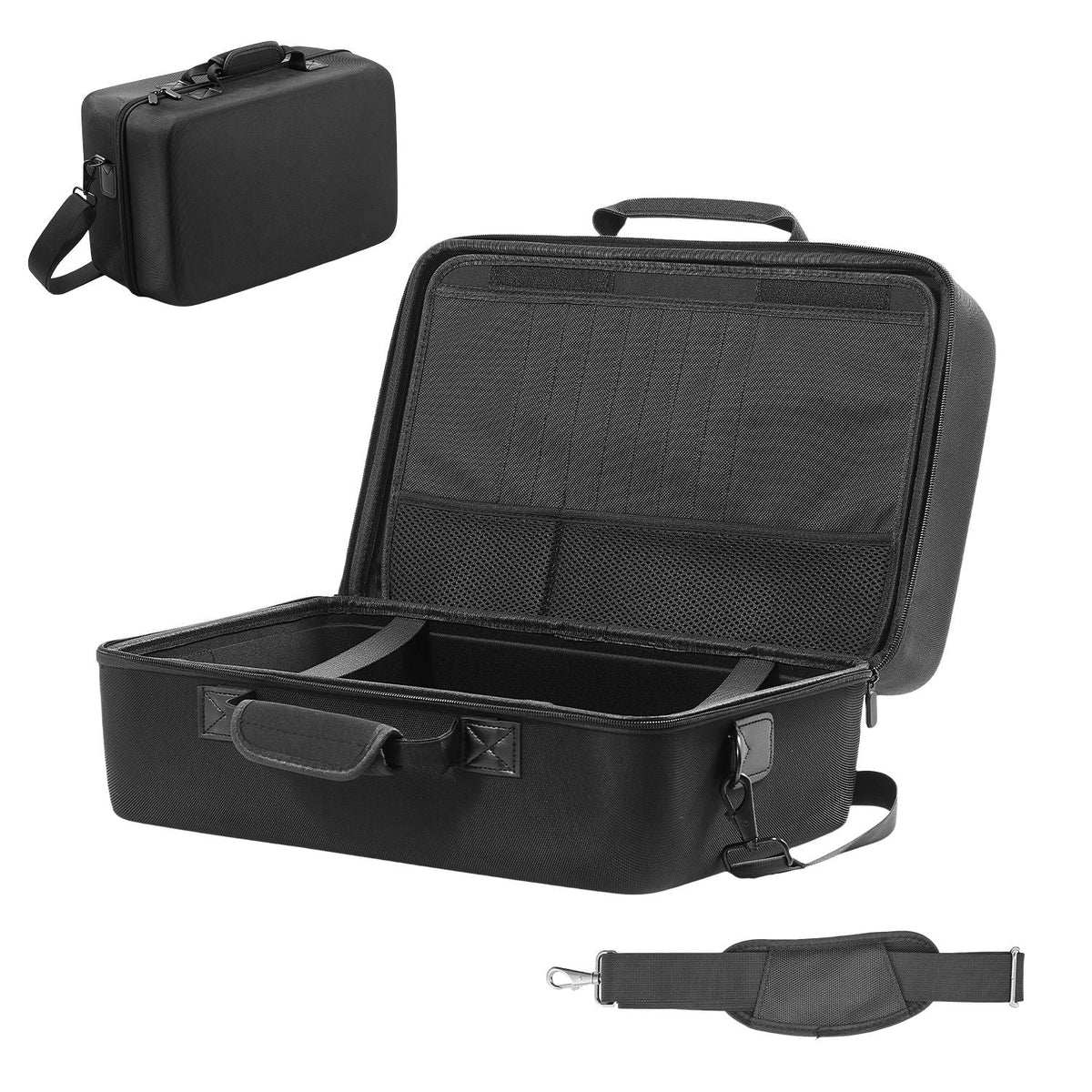 PS5 Carrying Case, Travel Bag for Playstation 5 Slim Shockproof EVA, Soft Interior Lining & Padded Dividers for Extra Protection, Spacious Design with Carry Handle for Storage, Home & Party