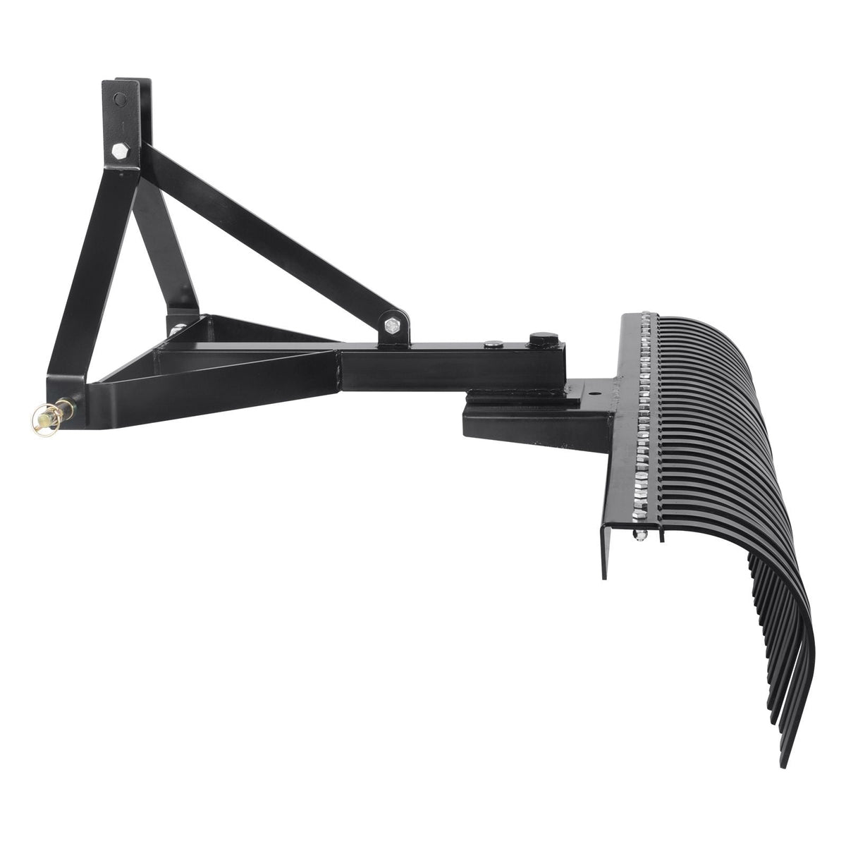 Pull-Behind Thatch Remover, 60" Width, Equipped with 32 Durable Steel Prongs, Tractor-Compatible 3-Point Hitch Garden Rake, Ideal for Soil Preparation and Grass Maintenance