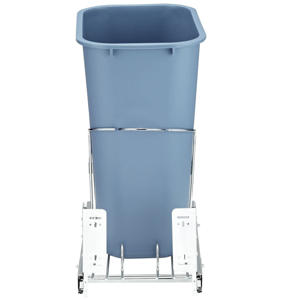 Pull-Out Trash Can, 35L Single Bin, Under Mount Kitchen Waste Container with Slide, Handle and Door Mounting Kit, 110 lbs Load Capacity Heavy Duty Garbage Recycling Bin for Kitchen Cabinet, Sink