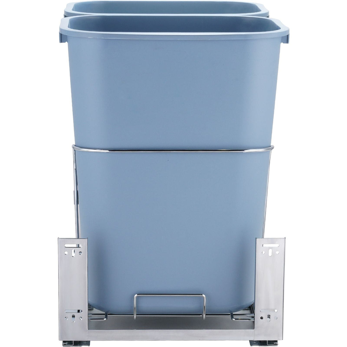 Pull-Out Trash Can, 35Lx2 Double Bins, Under Mount Kitchen Waste Container with Slide and Door Mounting Kit, 110 lbs Load Capacity Heavy Duty Garbage Recycling Bin for Kitchen Cabinet, Sink