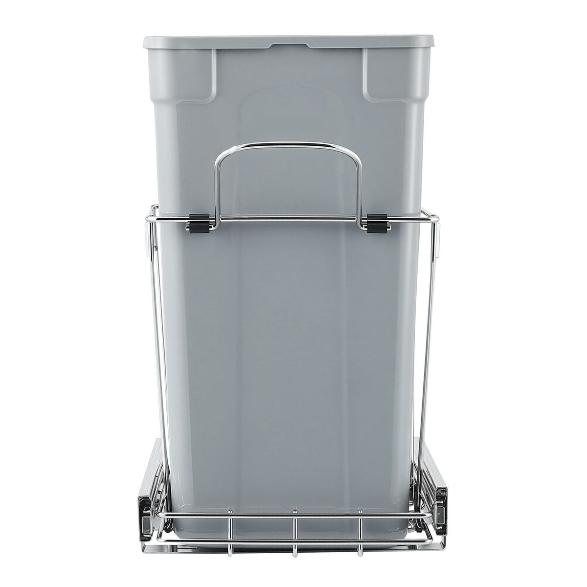 Pullout Trash Can for Kitchen Cabinets, 35 QT Garbage Waste Recycling Bin, Under Mount Waste Container, with Heavy Duty Metal Full Extension Sliding System and Handle, for Sink, Under Counter