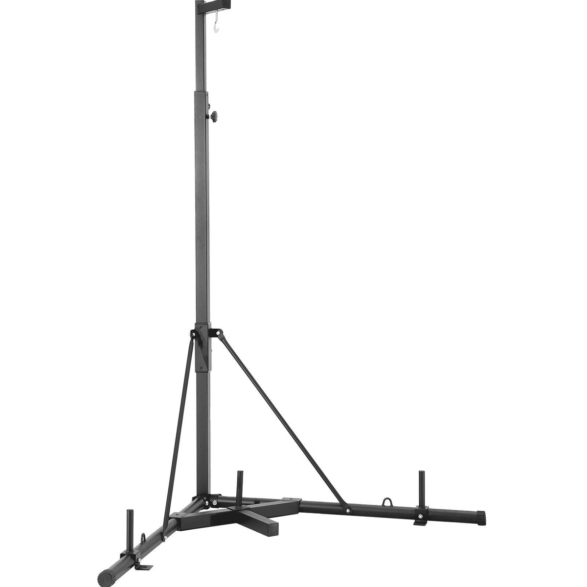 Punching Bag Stand, Steel Heavy Duty Workout Training Equipment, Adjustable Height Boxing Punching Stand with Weighted Base, Holds Up to 143 lbs, Freestanding Sandbag Rack for Home Gym Fitness