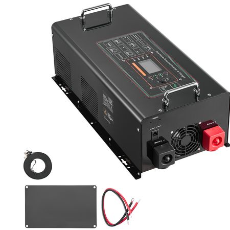 Pure Sine Wave Inverter Charger, 6000 Watt, DC 48V to AC 120V Power Inverter with LCD Display, Remote Control, Solar Inverter for Off-Grid Solar RV Boat Home, Compatible with Various Batteries