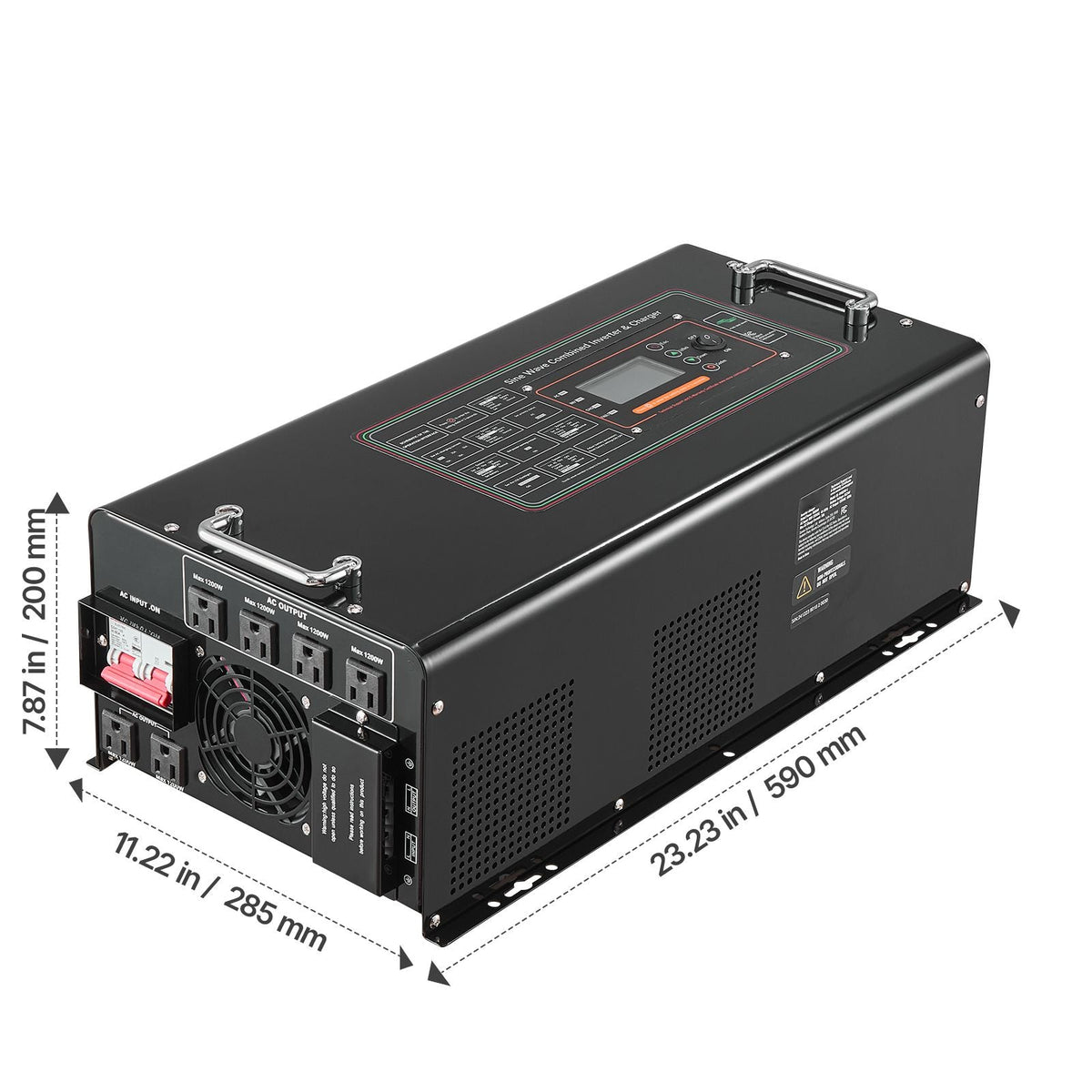 Pure Sine Wave Inverter Charger, 6000 Watt, DC 48V to AC 120V Power Inverter with LCD Display, Remote Control, Solar Inverter for Off-Grid Solar RV Boat Home, Compatible with Various Batteries