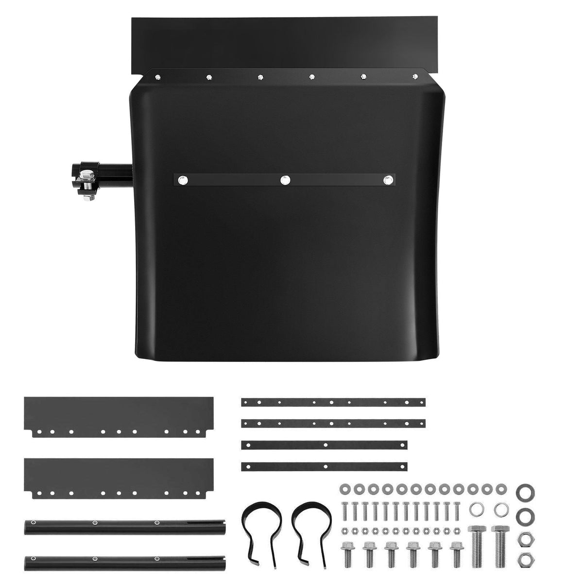 Quarter Fenders for Semi Trucks, 24" x 24" Semi Truck Fenders with Tube Bracket and Mounting Hardware, 1 Pair Right & Left Quarter Fender Set, Fit for Freightliner, Peterbilt, Kenworth