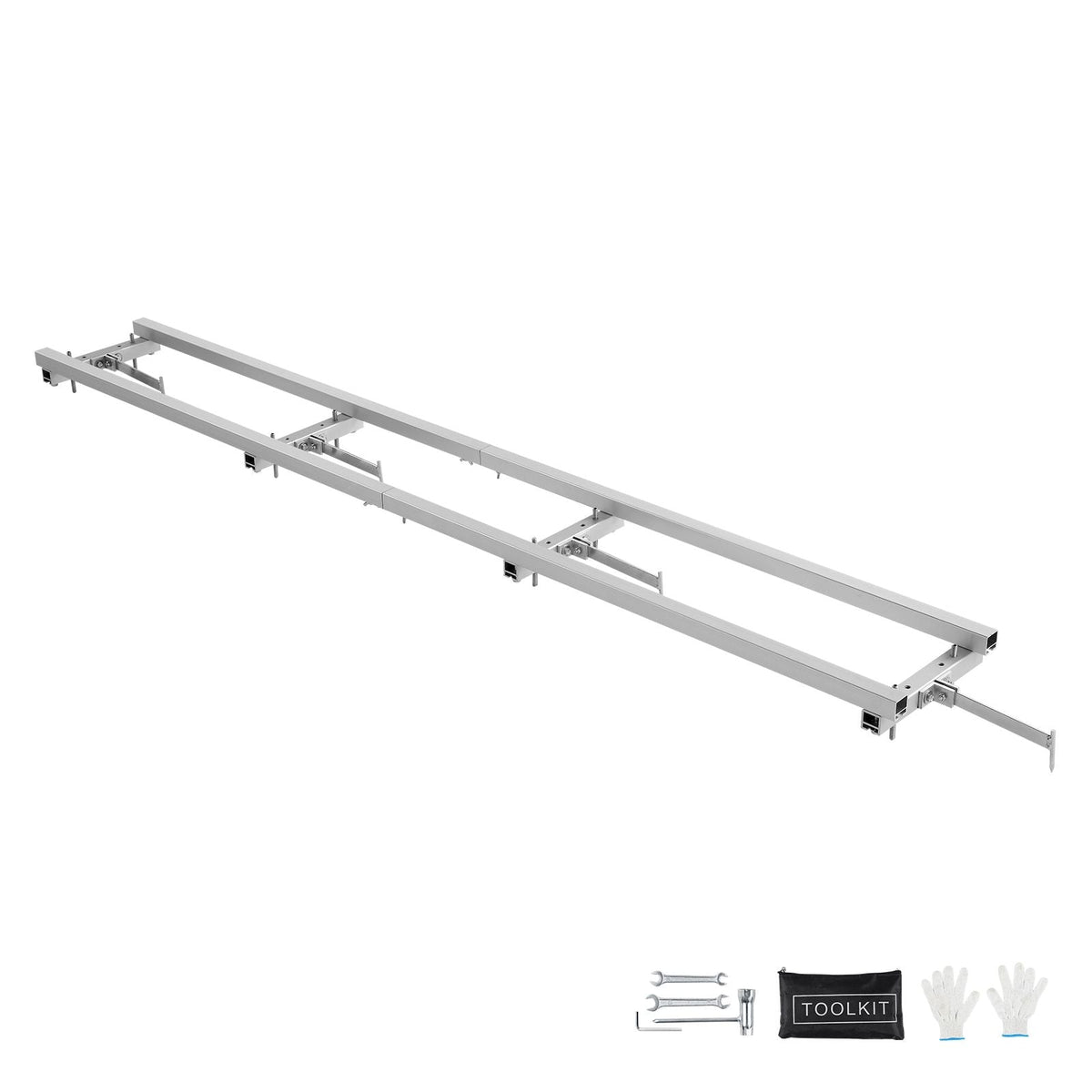 Rail Mill Guide System, 9 ft Milling Guide, 4 Crossbar Kits Chainsaw Mill Rail Guide, Aluminum Adjustable Saw Mill Rail System Work with Chainsaw Mills for Builders and Woodworkers