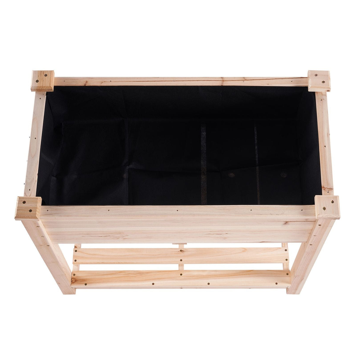 Raised Garden Bed, 34 x 18 x 30 in Wooden Planter Box, Elevated Outdoor Planting Boxes with Legs, for Growing Flowers/Vegetables/Herbs in Backyard/Garden/Patio/Balcony, Burlywood