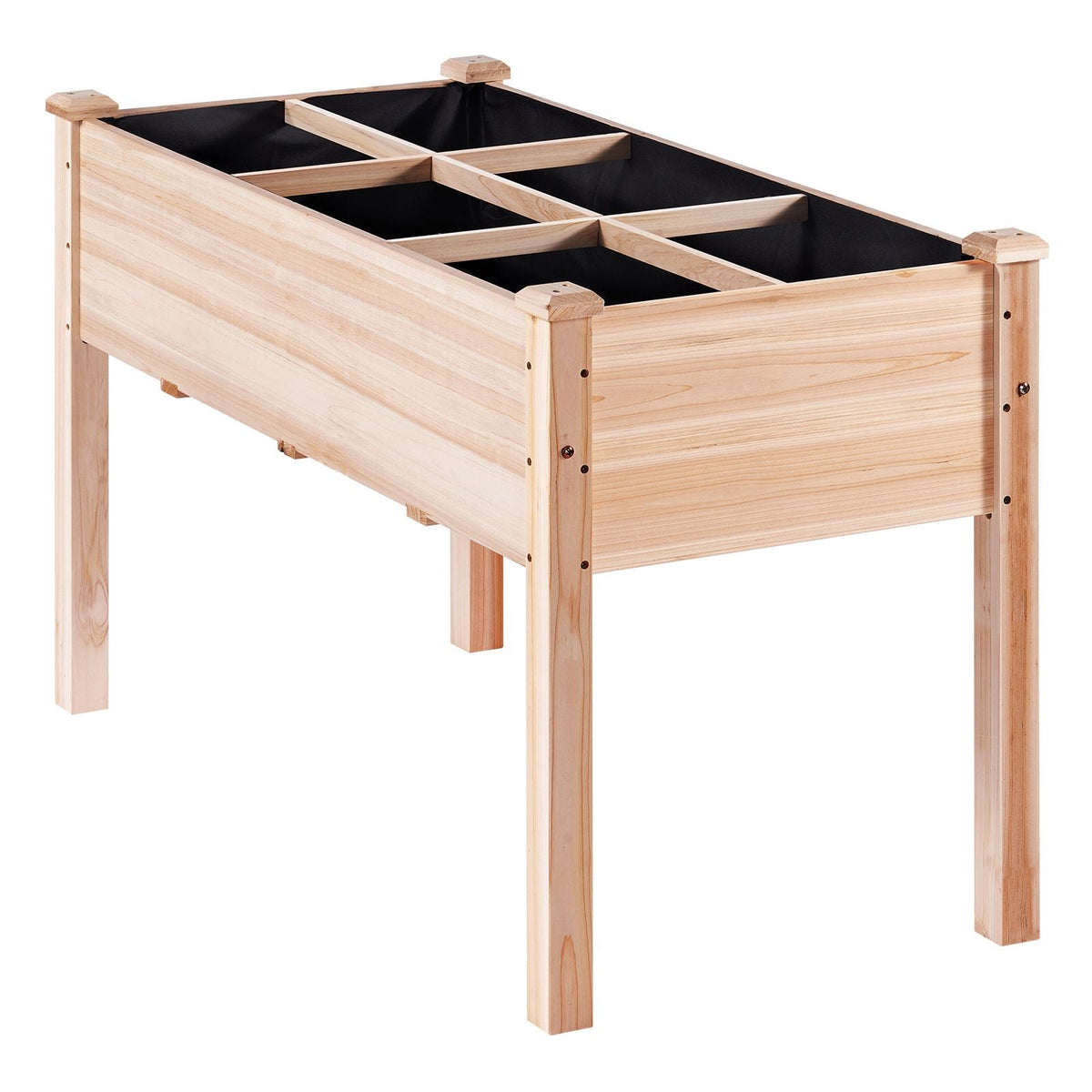 Raised Garden Bed, 3.9 x 1.9 x 2.5 ft Wooden Planter Box, Elevated Outdoor Planting Boxes with Legs, for Growing Flowers/Vegetables/Herbs in Backyard/Garden/Patio/Balcony, Burlywood
