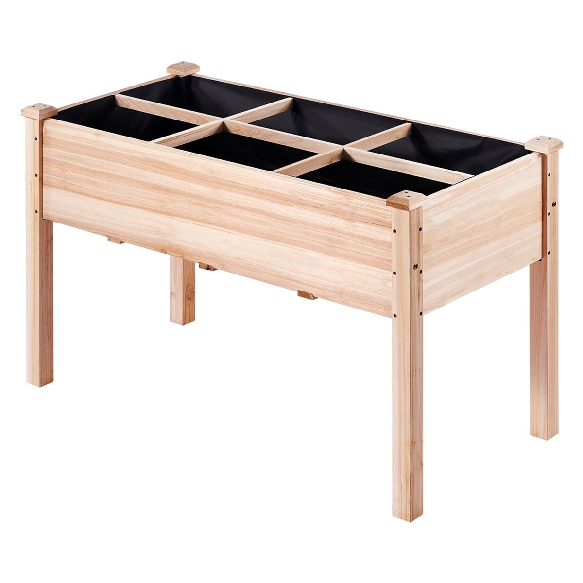 Raised Garden Bed, 3.9 x 1.9 x 2.5 ft Wooden Planter Box, Elevated Outdoor Planting Boxes with Legs, for Growing Flowers/Vegetables/Herbs in Backyard/Garden/Patio/Balcony, Burlywood