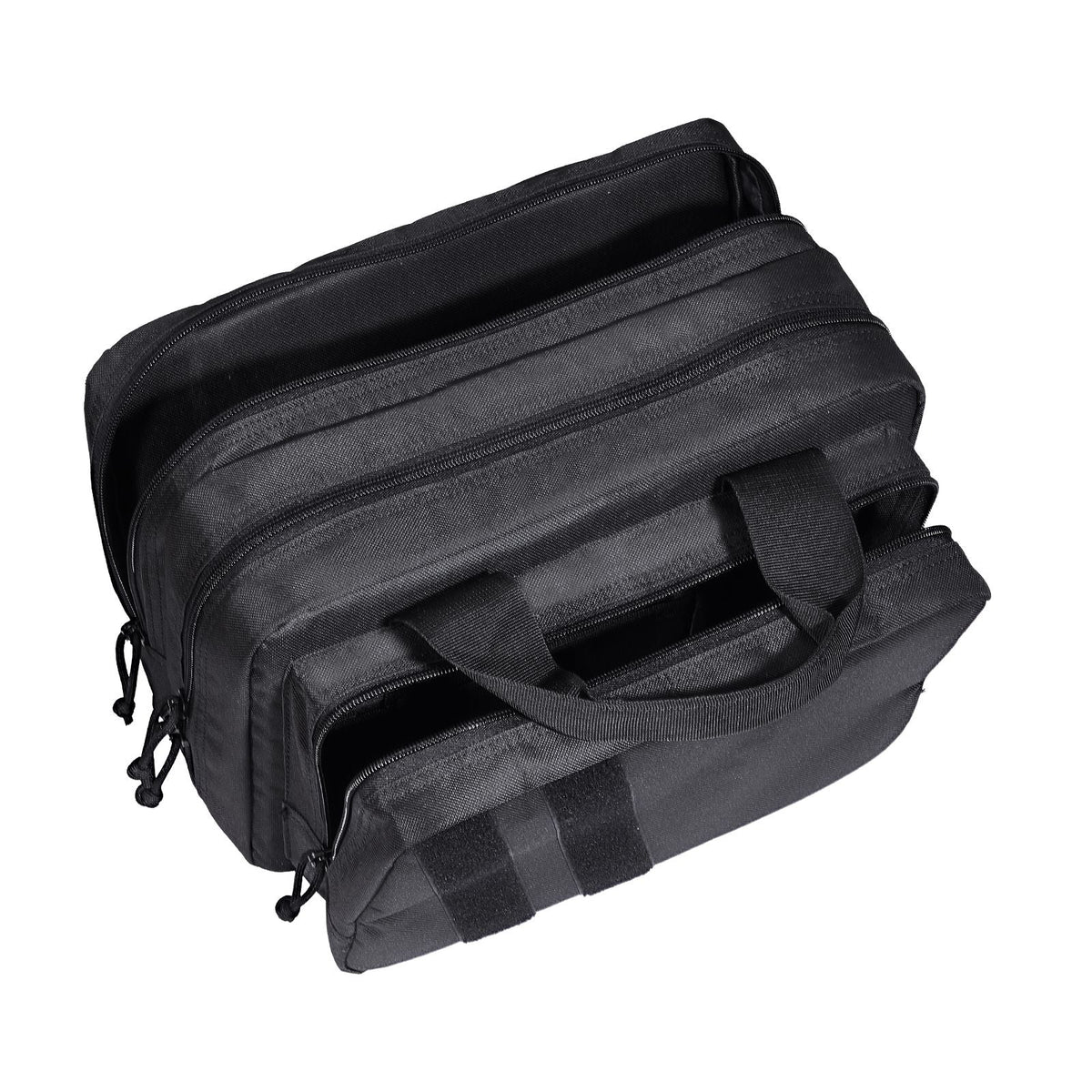 Range Bag for 2 Pistols, Tactical Gun Bag with 2 Built-in Removable Pistol Bags & 6 Detachable Magazines, Gun Range Bag for Outdoor Hunting Shooting, Lockable Carrying Handgun Bag Case, Black