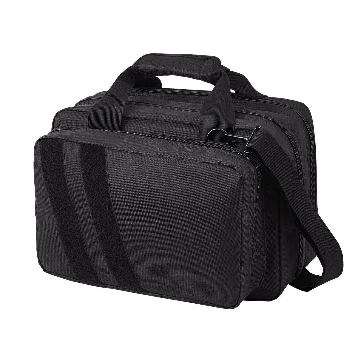 Range Bag for 2 Pistols, Tactical Gun Bag with 2 Built-in Removable Pistol Bags & 6 Detachable Magazines, Gun Range Bag for Outdoor Hunting Shooting, Lockable Carrying Handgun Bag Case, Black